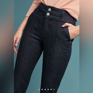 Anthropologie Pilcro And The Letterpress High Rise Straight Leg Sz 27 Dark Blue